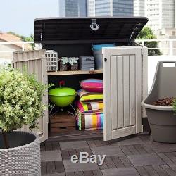 Outdoor Storage Cabinet Plastic Shed Tool Box Patio Garage Utility