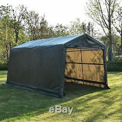10/15Ft Outdoor Carport Canopy Portable Shelter Garage Steel Tent Storage Shed