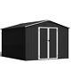 10'x 8' Storage Shed Metal Shed For Lockable Door For Backyard Garden Tool Shed