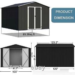 10'x 8' Storage Shed Metal Shed for Lockable Door for Backyard Garden tool shed