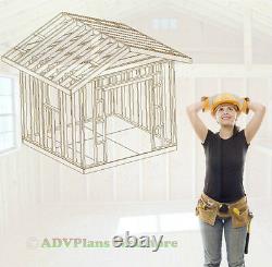 10x10 Gable Roof Backyard Utility Shed Plans Cd, Professional Design CD
