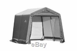 10x10x8 Peak Style Storage Shed with Frame and Cover Gray