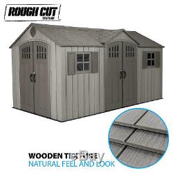 15' x 8' Rough Cut Dual-Entry Outdoor Storage Shed, 749 cu. Ft. Of storage space