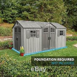 15' x 8' Rough Cut Dual-Entry Outdoor Storage Shed by Lifetime