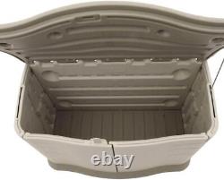 18 Ft³ Horizontal Resin Outdoor Storage Shed Weather Resistant for Garden Pool