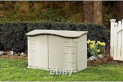 18 Ft³ Horizontal Resin Outdoor Storage Shed Weather Resistant for Garden Pool