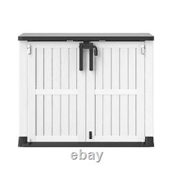 233 Gallon Horizontal Outdoor Storage Shed 36CuFT Small Resin Deck Trash Bin Box