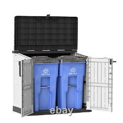233 Gallon Horizontal Outdoor Storage Shed 36CuFT Small Resin Deck Trash Bin Box
