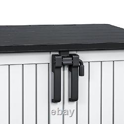 233 Gallon Horizontal Outdoor Storage Shed 36CuFT Small Resin Deck Trash Bin Box