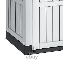 233 Gallon Horizontal Outdoor Storage Shed 36CuFT Small Resin Deck Trash Bin Box