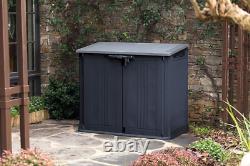 249319 Store It Out Nova Outdoor Garden Storage Shed, 32 X 71.5 X 113.5 Cm, Dar
