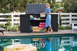 249319 Store It Out Nova Outdoor Garden Storage Shed, 32 X 71.5 X 113.5 Cm, Dar