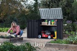 249319 Store It Out Nova Outdoor Garden Storage Shed, 32 X 71.5 X 113.5 Cm, Dar
