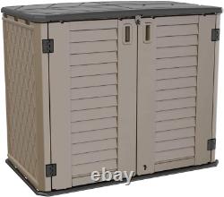 26 Cu. Ft Outdoor Storage Shed Multi-Function, Lockable Horizontal Storage Unit W