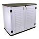 26 Cu. Ft. Plastic Outdoor Horizontal Storage Shed Waterproof And Uv Resistant