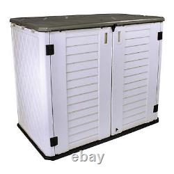 26 cu. Ft. Plastic Outdoor Horizontal Storage Shed Organizer Storage Cabinet