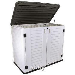 26 cu. Ft. Plastic Outdoor Horizontal Storage Shed Organizer Storage Cabinet
