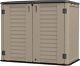 26 Cu Ft. Dark Brown Outdoor Storage Shed Horizontal Waterproof Storage