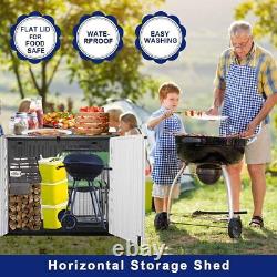 26 cu ft. Dark brown outdoor storage shed horizontal waterproof storage