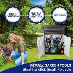 26 cu ft. Dark brown outdoor storage shed horizontal waterproof storage