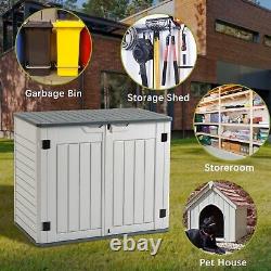 27 Cu ft Outdoor Horizontal Storage Sheds, Weather Resistant Resin Tool Shed