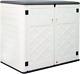 2sg Larger Horizontal Storage Shed Wood-like, 4.4 X 2.8 Ft Outdoor Storage Cabin