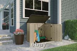 2.7 x 4.41 ft. Resin Horizontal Storage Shed Patio Garden Lawn Furniture Pool