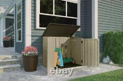 2.7 x 4.41 ft. Resin Horizontal Storage Shed, Sand Brown, New, Free Shipping