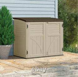 2.7 x 4.41 ft. Resin Horizontal Storage Shed, Sand Brown, New, Free Shipping