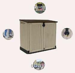 30-Cu Ft Resin ALL-WEATHER PLASTIC Outdoor Storage Garden Pool Garbage Shed Box