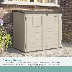 34 Cu Ft Capacity Horizontal Outdoor Storage Shed for Garbage Cans