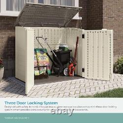 34 Cu Ft Capacity Horizontal Outdoor Storage Shed for Garbage Cans