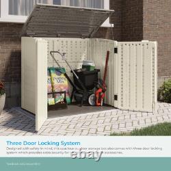 34 Cu Ft Capacity Horizontal Outdoor Storage Shed for Garbage Cans, Garden Ac