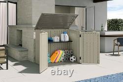 34 Cu Ft Capacity Horizontal Outdoor Storage Shed for Garbage Cans, Garden Ac