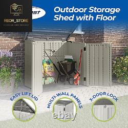 34 Cu Ft Capacity Horizontal Storage Shed 53 x 31.5 x 45.5 Resin, Vanilla