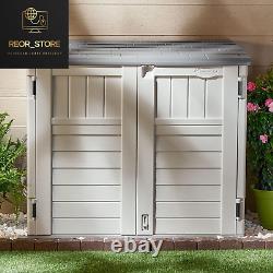 34 Cu Ft Capacity Horizontal Storage Shed 53 x 31.5 x 45.5 Resin, Vanilla