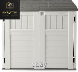 34 Cu Ft Capacity Horizontal Storage Shed 53 x 31.5 x 45.5 Resin, Vanilla