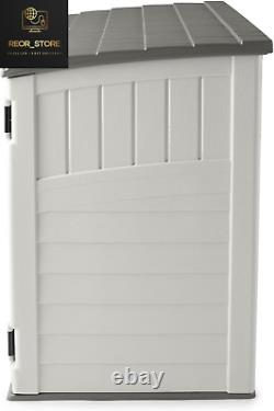 34 Cu Ft Capacity Horizontal Storage Shed 53 x 31.5 x 45.5 Resin, Vanilla