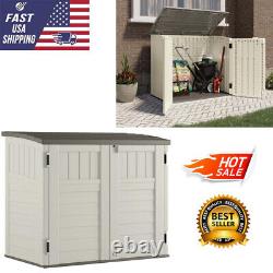 34 Cu. Ft. Horizontal Outdoor Resin Storage Shed All-weather Backyard Patio Tool