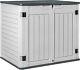 34 Cu Ft Horizontal Outdoor Storage Cabinet Waterproof Patio Tools Storage Box