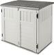 34 Cu Ft Horizontal Outdoor Storage Shed Garbage Cans Garden Patio Vanilla