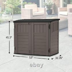 34 Cu. Ft. Horizontal Shed for Outdoor Storage withLocking System, Stoney/Black