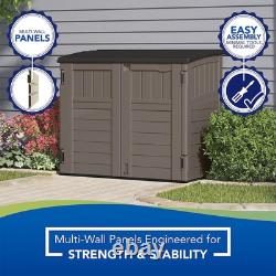 34 Cu. Ft. Horizontal Shed for Outdoor Storage withLocking System, Stoney/Black