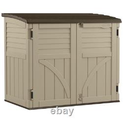 34 Cu. Ft. Horizontal Shed for Outdoor Storage with Locking System, Sand/Slate