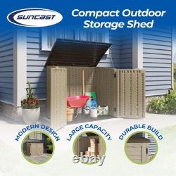 34 Cu. Ft. Horizontal Shed for Outdoor Storage with Locking System, Sand/Slate