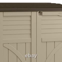 34 Cu. Ft. Horizontal Shed for Outdoor Storage with Locking System, Sand/Slate
