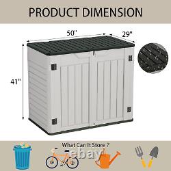 34 Cu. Ft. Outdoor Resin Storage Shed Weather Resistant Extra Large Capacity Whi