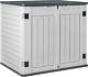 34 Cu Ft Resin Outdoor Storage Shed, Waterproof Horizontal Cabinet For Tools, Po