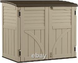 34 Cubic Feet Durable All Weather Lockable Horizontal Plastic Compact Storage
