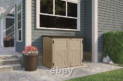 34 Cubic Feet Horizontal Compact Outdoor Storage Shed 3 Door Patio Backyard Shed